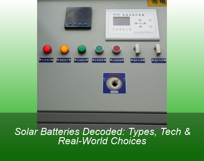 Solar Batteries Decoded: Types, Tech & Real-World Choices